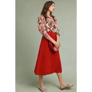 Rachel Antonoff / Anthropologie Regal Velvet Midi Skirt
